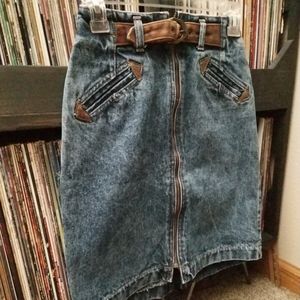 Vintage Western Style Denim Skirt